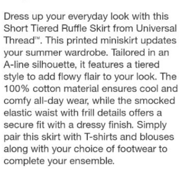 Universal Thread™ Women's Short Tiered Ruffle Mini Skirt Gray Ikat Size L - Picture 4 of 10
